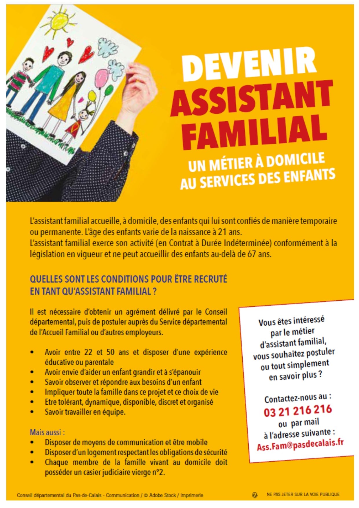 Le Département Recrute Des Assistants Familiaux Colembertfr